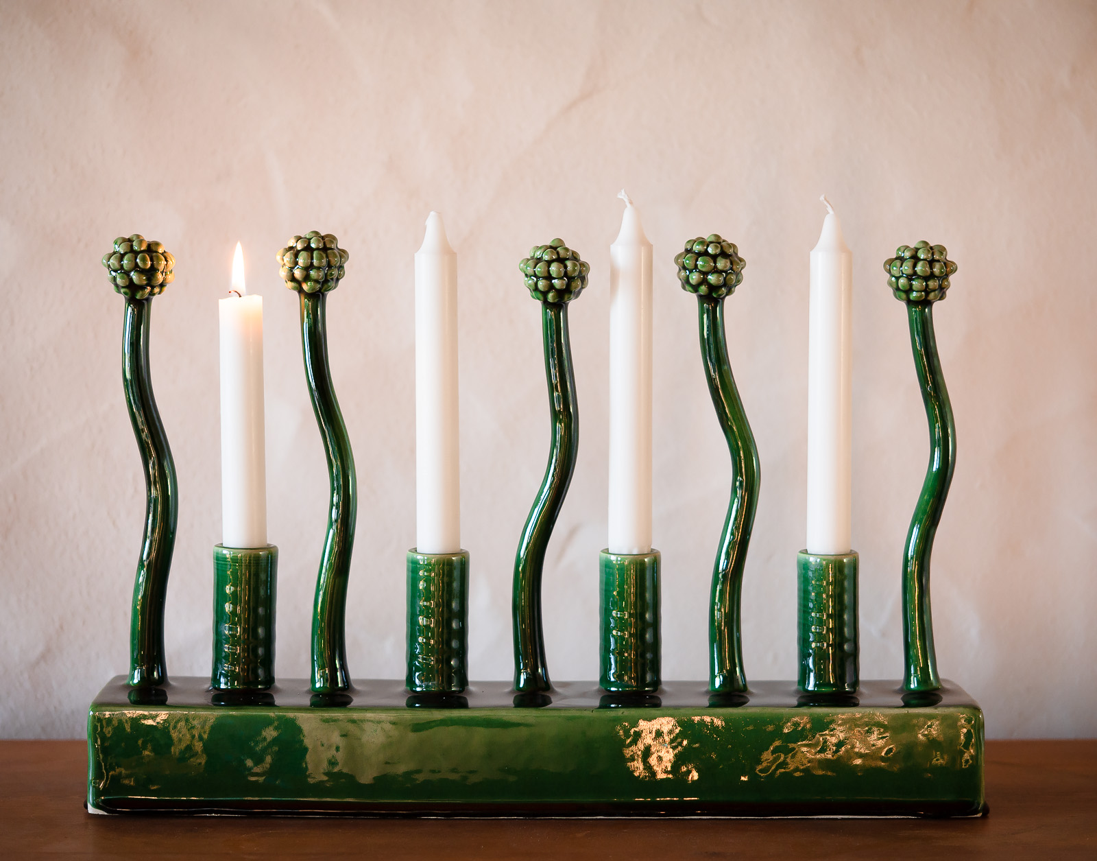 Adventsljusstaken Spira keramik av Elna-Karin.