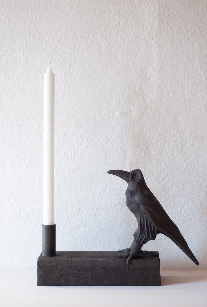 Ljusstake med råka av Elna-Karin.