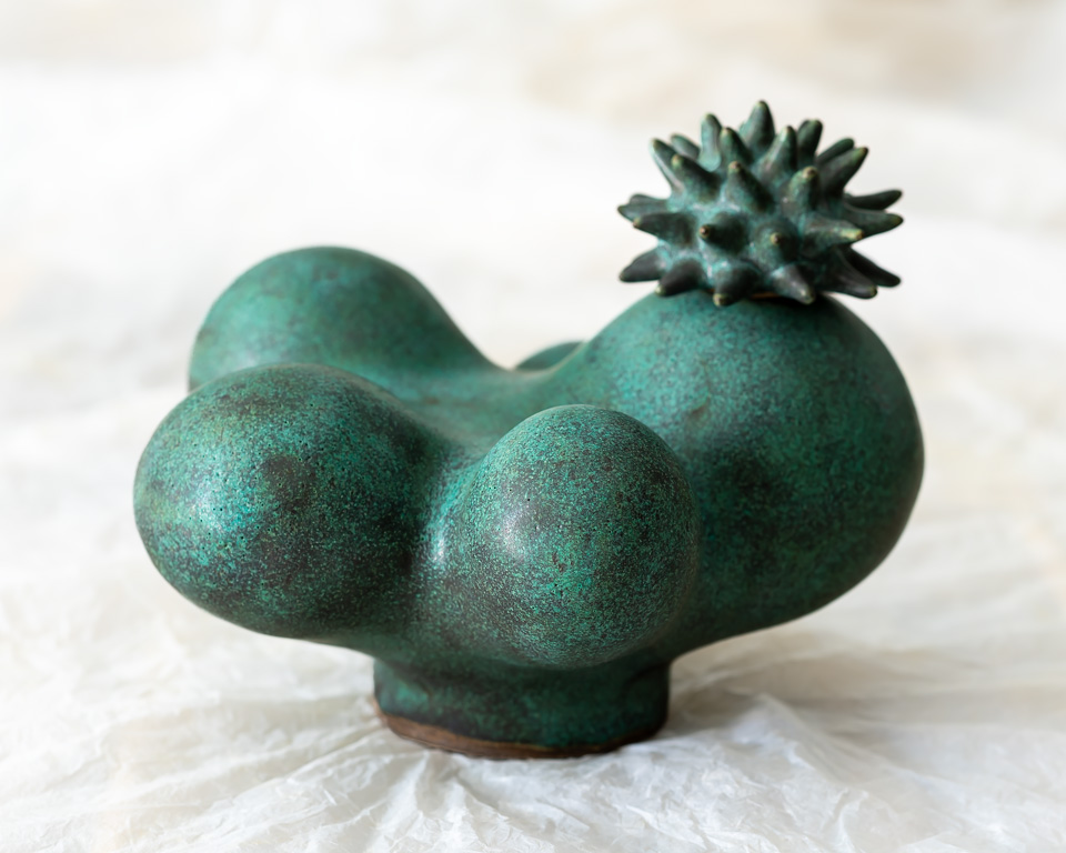 Vas - ljusstake Organisk form, keramik av Elna-Karin Helgesson